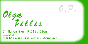 olga pillis business card